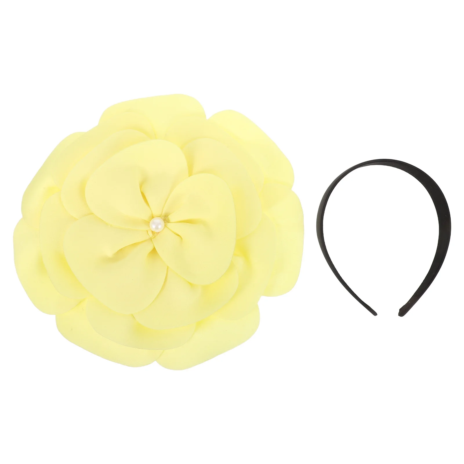 

Big Flower Fascinator Hat with Pearl Detailing Floral Headband for Women Bridal Wedding Party Garden Event Statement Hairwear