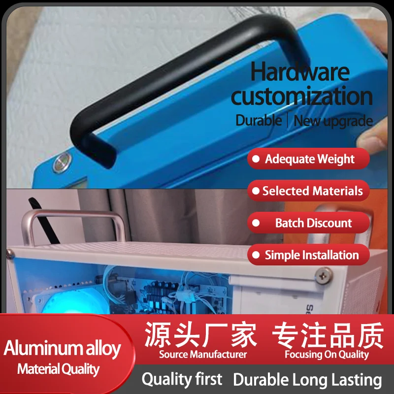 Aluminum Alloy U-Shaped Thick Bearing Heavy-Duty Black Industrial Automation Equipment Oxidation Handle