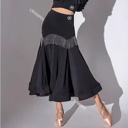 Lotus Long Skirt Female Latin Dance Dress Women Ballroom Dance Samba Rumba Stage Performance Dancewear