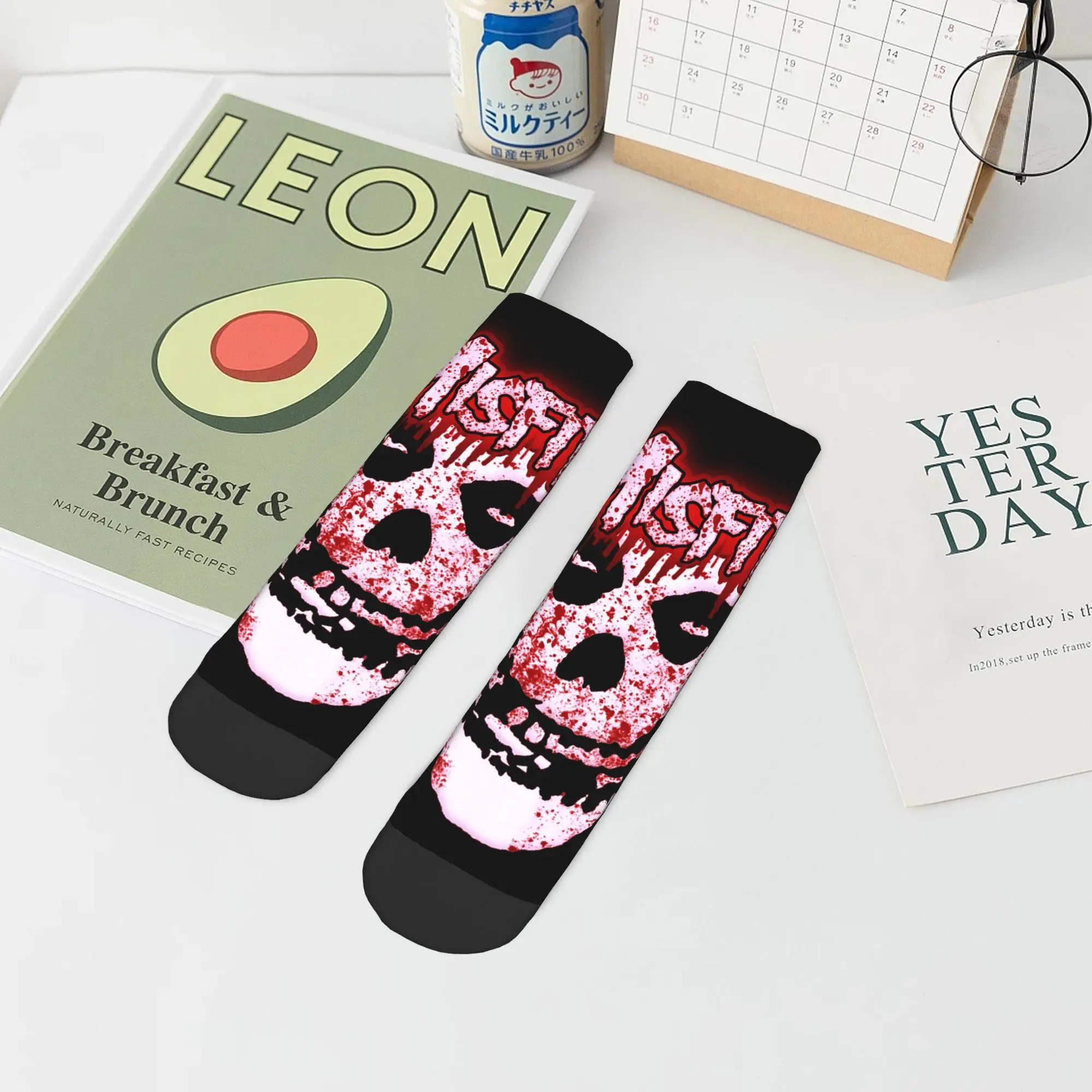 Misfits Skull  Socks Harajuku Super Soft Stockings All Season Socks Accessories for Unisex Birthday Present