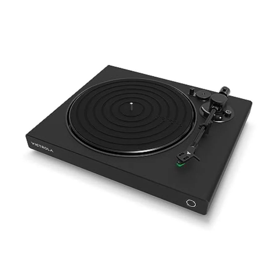 

Hi-Res Black Turntable with aptX Adaptive aptX HD Bluetooth Streaming and Wired RCA Output featuring Aluminum Tonearm in Black