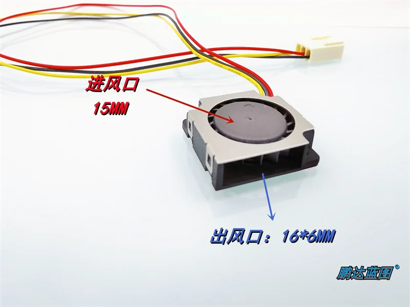 ターボブロワー-青いプリントのマイクロファン,12v,0.07高速,3線,速度測定,2cm, 20*20*6mm, 2006