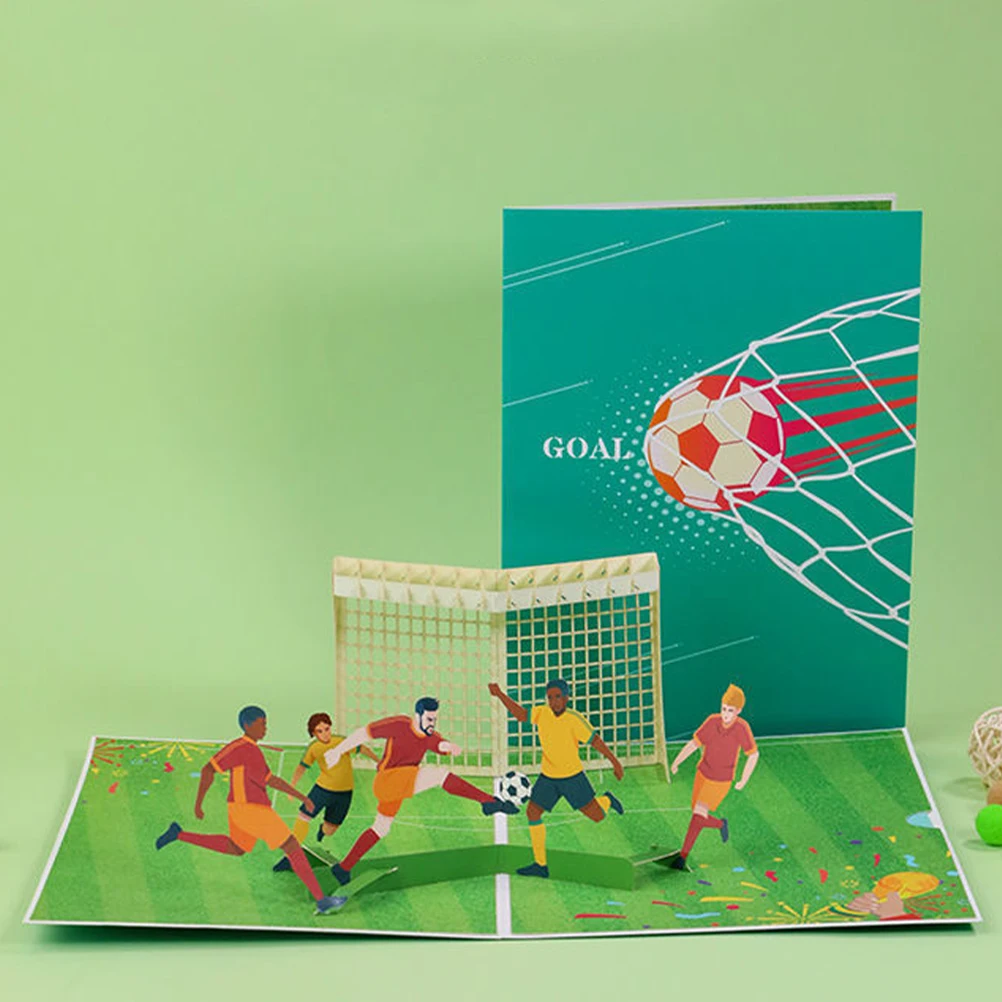 3D Football Greeting Card Pop up Cards Birthday Decorative Soccer Theme Compact Design Premium Quality Smooth Writing Experience