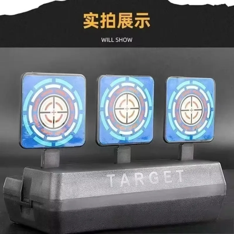 Portable Recreational Plastic Hobby Target Kit, 3‑Plate Auto Reset Practice Prop for Various Home Leisure Scenarios