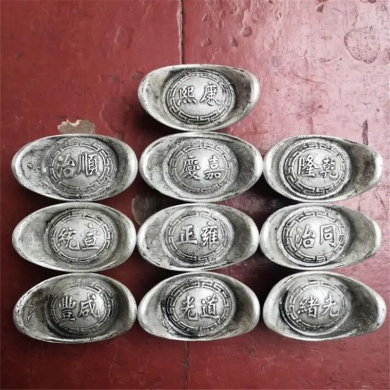 1pcs Randomly send chinese antique Collection silver bar Qing dynasty yuanbao,Silver ingot collection /Family decoration /gifts