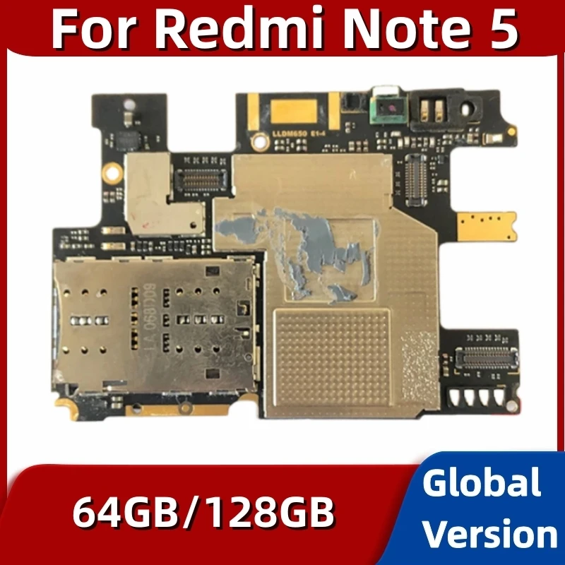 Fully Work For Xiaomi Hongmi Redmi Note 5 Note5 Motherboard 64GB 128GB Unlocked Original Logic Board Mainboard Global Firmware