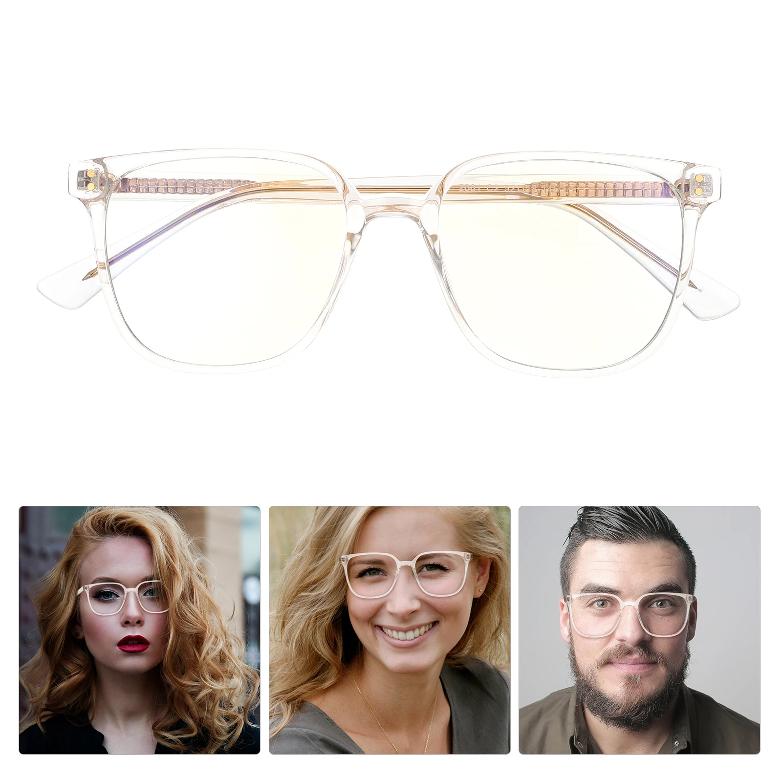 

Light Glasses Durable Fashionable Eyeglasses Unisex Lightweight Practical PC TR90 Metal Frame Blue Light for Women