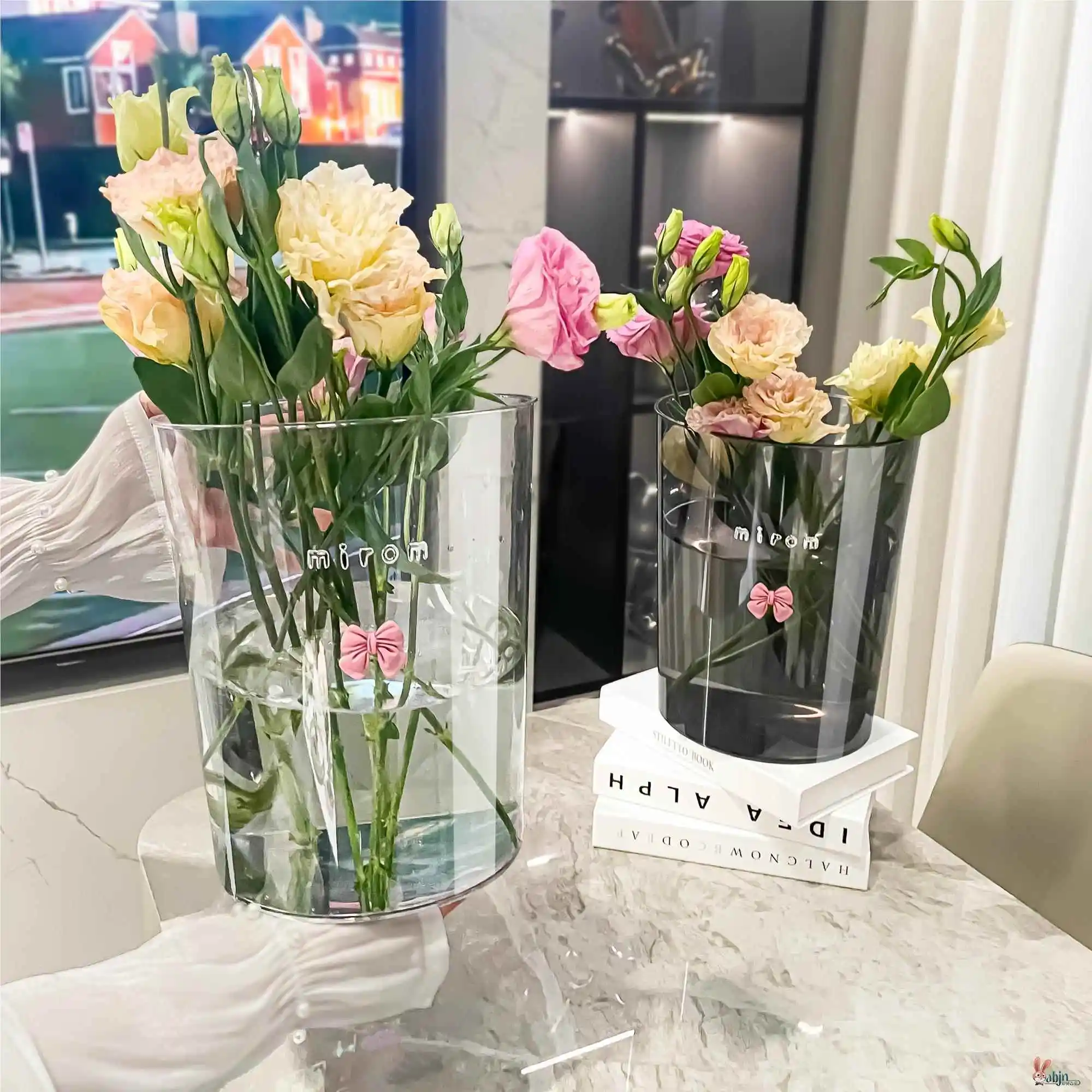 Acrylic Transparent Flower Vase Large Size Home Living Room  Flowers Nurseries Deep Water Flower Bottles Modern Simple S...