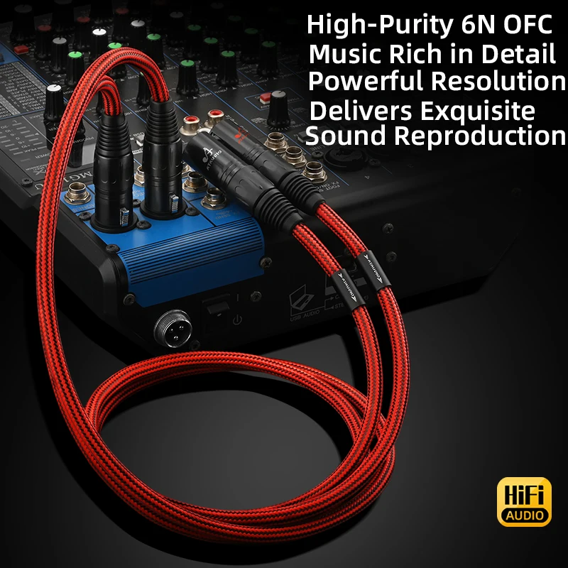 Kabel HiFi XLR Wysokiej Jakości 6N OFC Zbalansowany Kabel Audio 2XLR do 2XLR Męski na Żeński do Mikrofonu Wzmacniacza — zdjęcie produktu 4