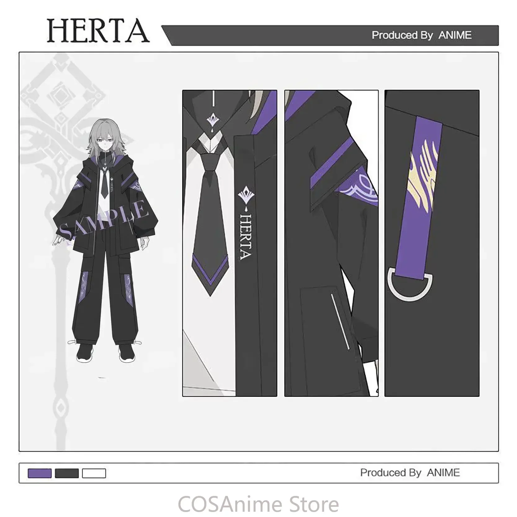 The Herta Honkai：Star Rail Game Cosplay Costumes Autumn Winter Unisex Wind Coat Windbreaker Jacket Hoodie Tops Pants Sui