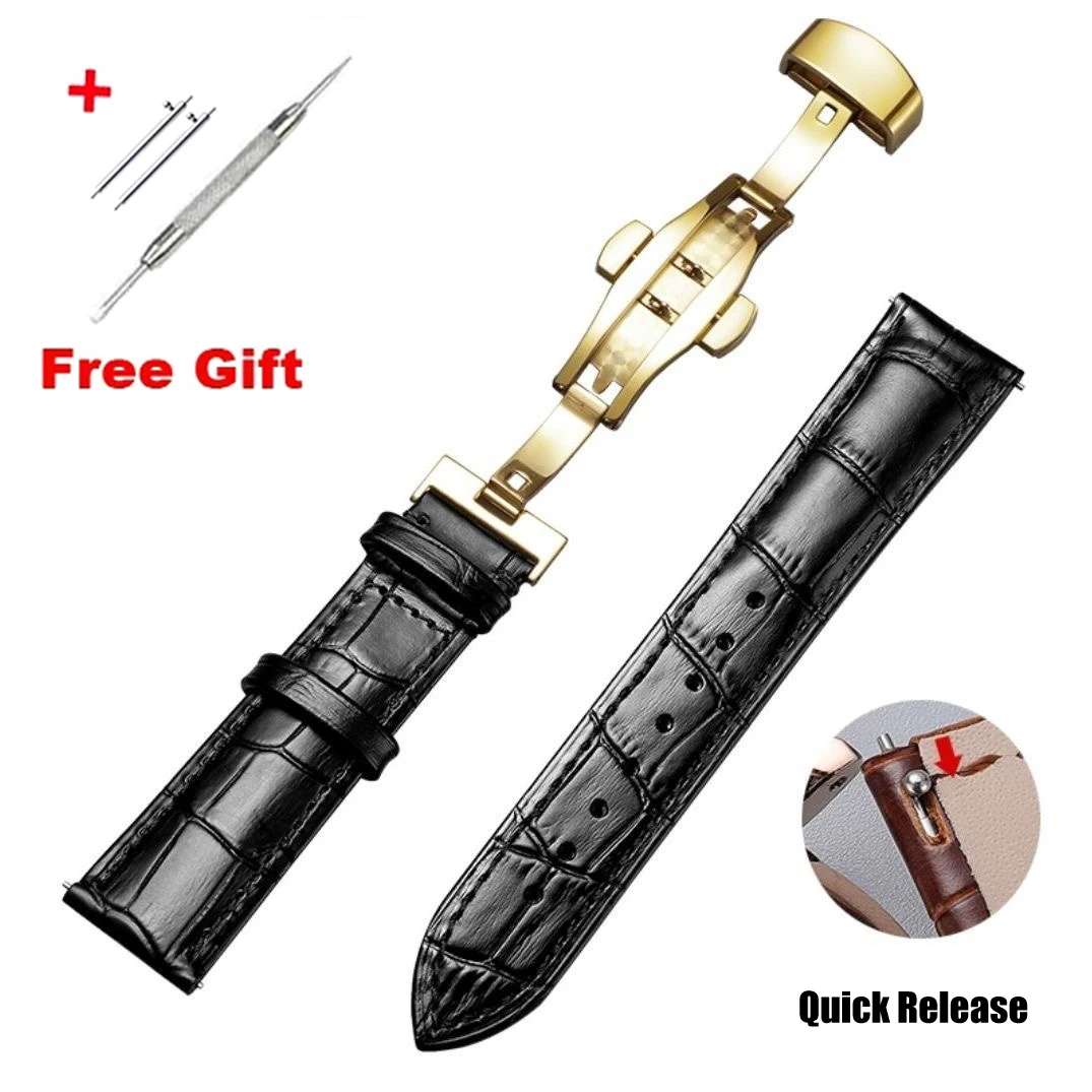 *true genuine*  Watch Strap  Quick Release Full Grain Leather Watch Band Top Quality 12 13 14 15 16 17 18 19 20 21 22 23 24 mm