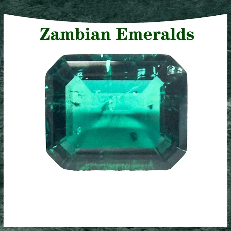 

Top Lab Grown Zambian Emeralds Selectable AGL Certificate Hydrothermal Hand Cutting Emerald Cut with Cracks Inclusions Inside