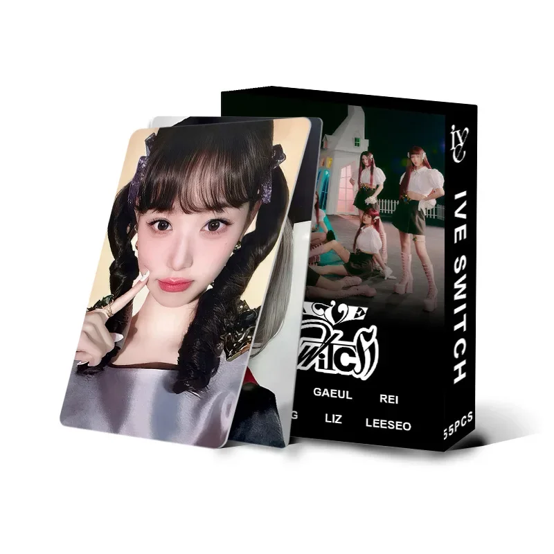 

55Pcs Girl Idol Group New Album SWITCH Wonyoung Rei Gaeul Yujin Gaeul Leeseo Postcard Lomo Cards HD Photocards Fans Gifts