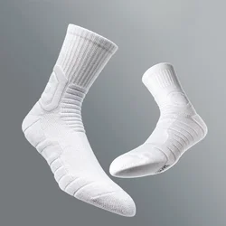 Man Sports Socks for Men Cotton High Quality Football Basketball Socks Solid Color Towel Bottom Thick Running Cycling Socks Male