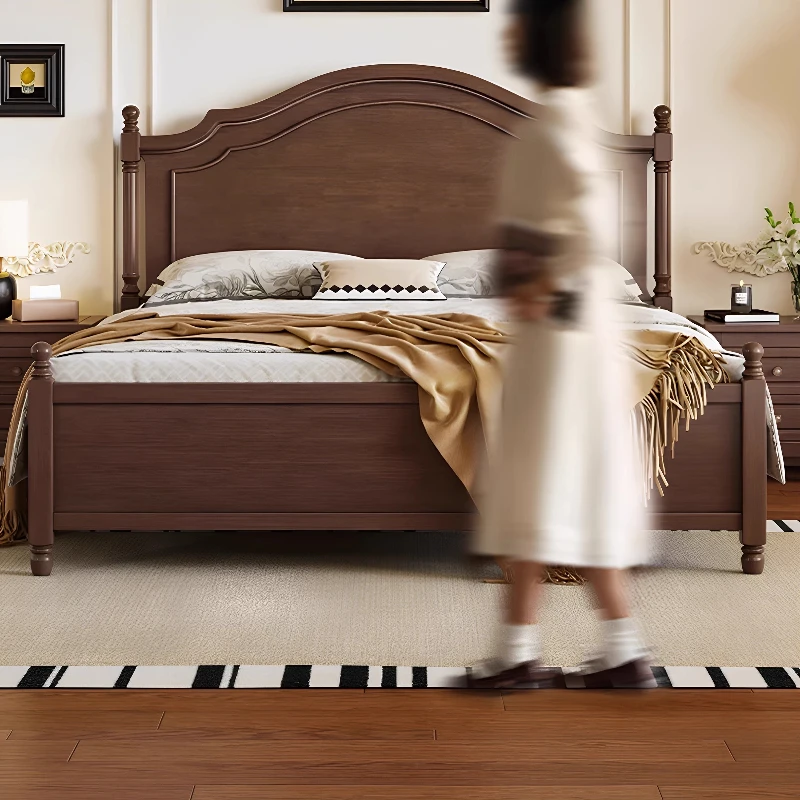 Design Simple Bed Double Bedroom Headboards Modern European Queen Luxury Bed Sleeping Wooden Letto Matrimoniale Unique Furniture