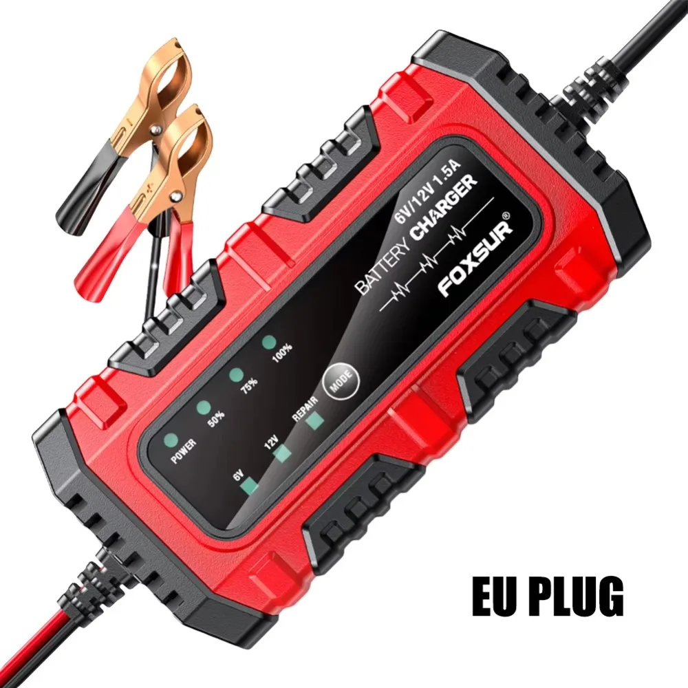 

6 В 12 В 1,5 А автомобильное зарядное устройство, светодиодный дисплей, защита от перенапряжения, зарядное устройство для электрических мотоциклов, безопасное универсальное