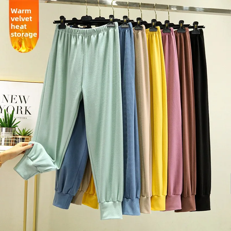 

Утепленные флисовые повседневные брюки для женщин, осенне-зимние, больших размеров, свободного кроя, спортивные, домашние, теплые, с высокой талией, длинные штаны