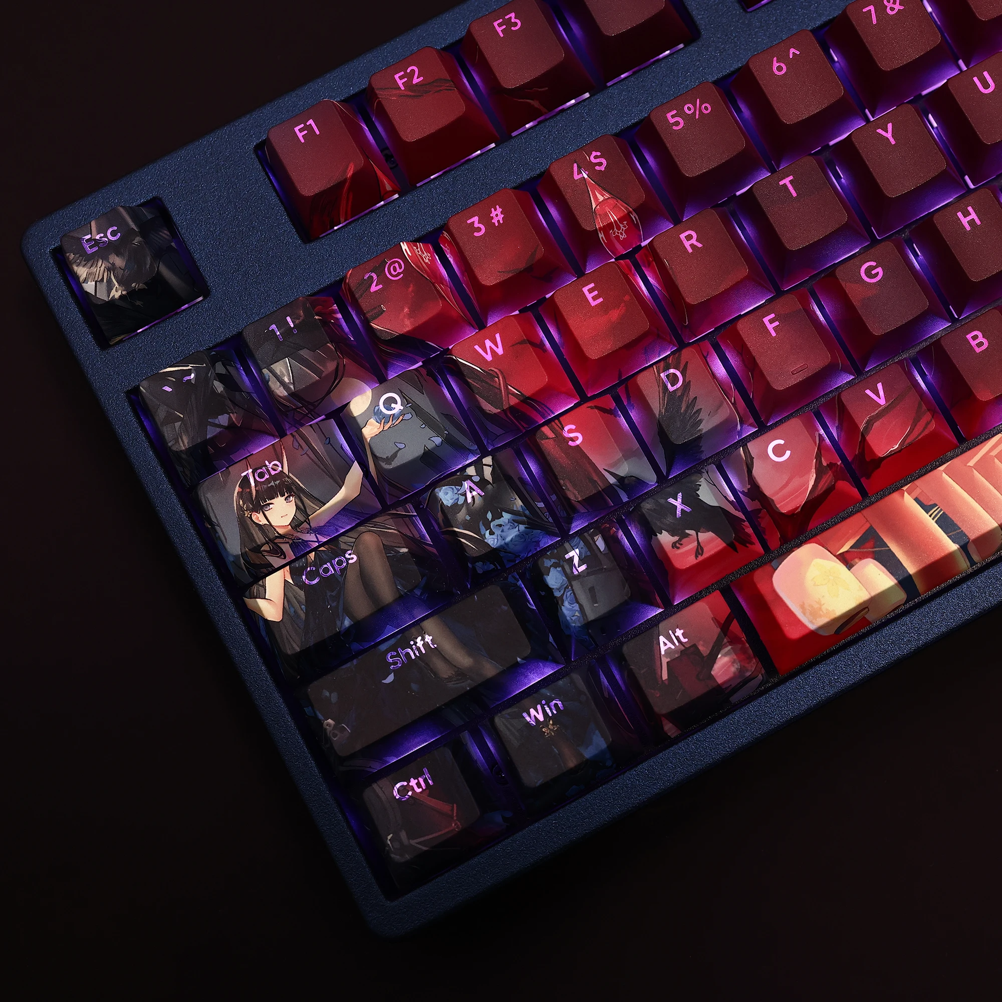 IJN Noshiro 108 Keycap Azur Lane PBT DYE Sublimation Light Transmitting Cherry Switch Cross Key Cover for Mechanical Keyboard