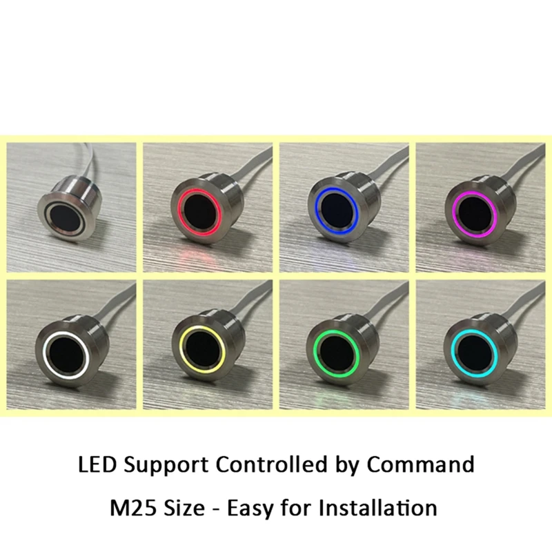 Imagem -02 - Rgb Anel Led Controle Módulo de Impressão Digital Capacitiva Sensor Scanner Dc3.3v Mx1.06pin 150 Capacidade R503s