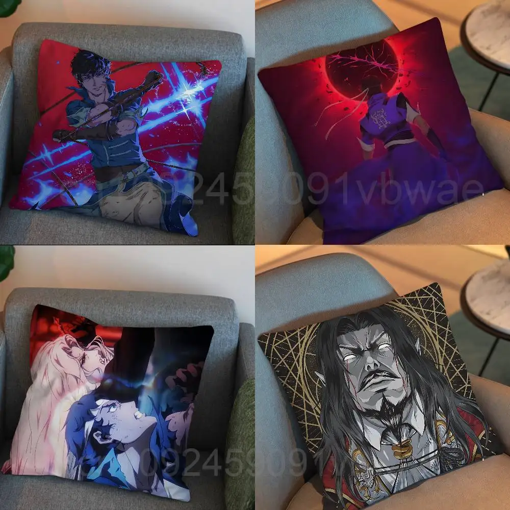 Passionate Castlevania Nocturne Print Throw Pillow Cover 45×45cm Square Cushion Case for Living Room Bedroom Decor