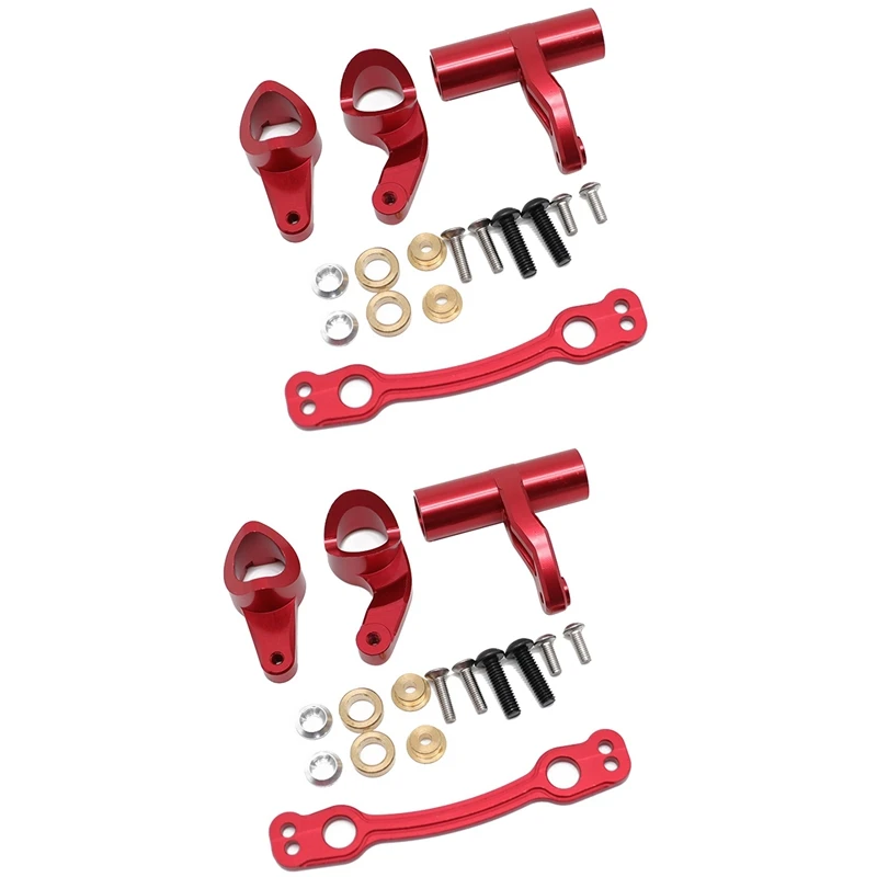 2X Metal Steering Assembly Bellcrank Set For ARRMA 1/8 KRATON 6S Outcast Senton Talion Typhon BLX RC Car Parts,Red