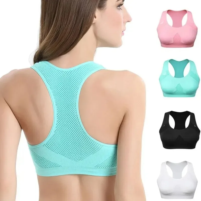 

Women Breathable Sports Bra Absorb Sweat Shockproof Padded Gym Running Fitness Double Layer Seamless Yoga Sports Bra Underwear