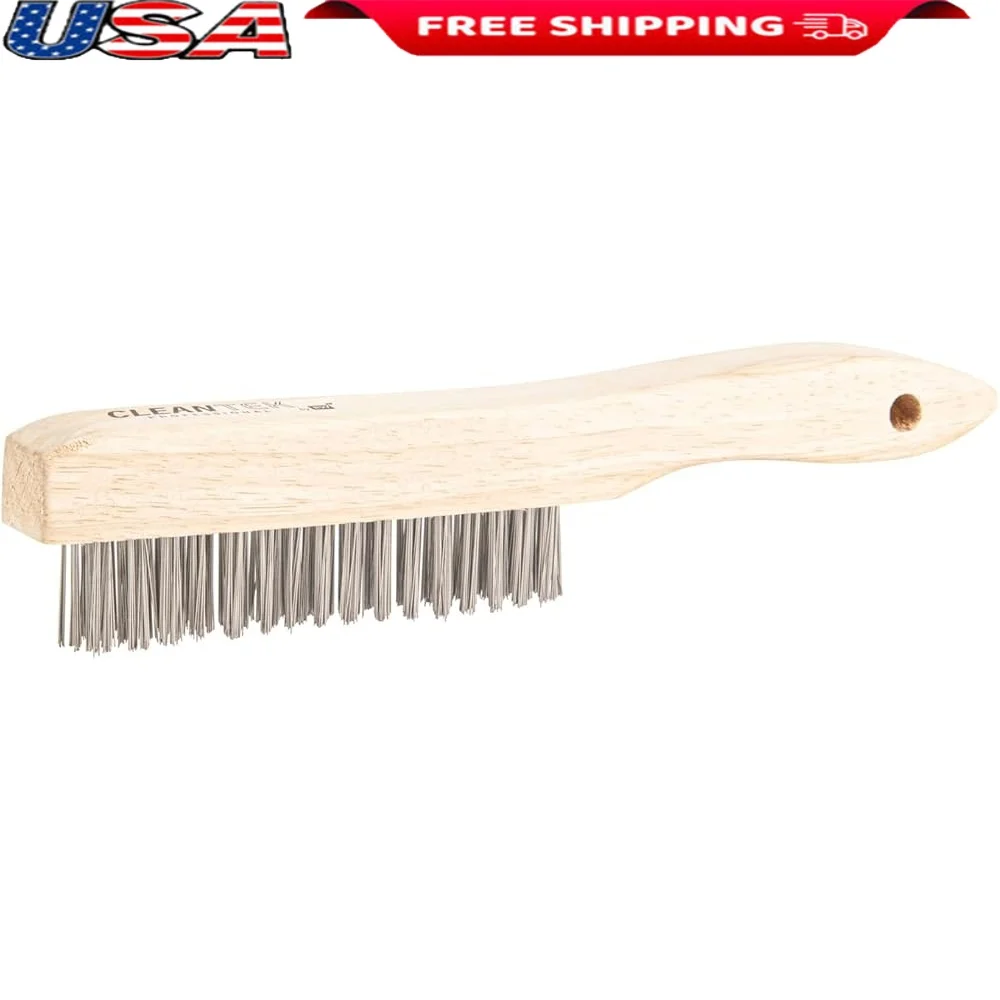 

Heavy-Duty Oven Brush with Stainless Steel Bristles Curved Wooden Handle Grill Cleaning Rust Removal and Surface Scraping