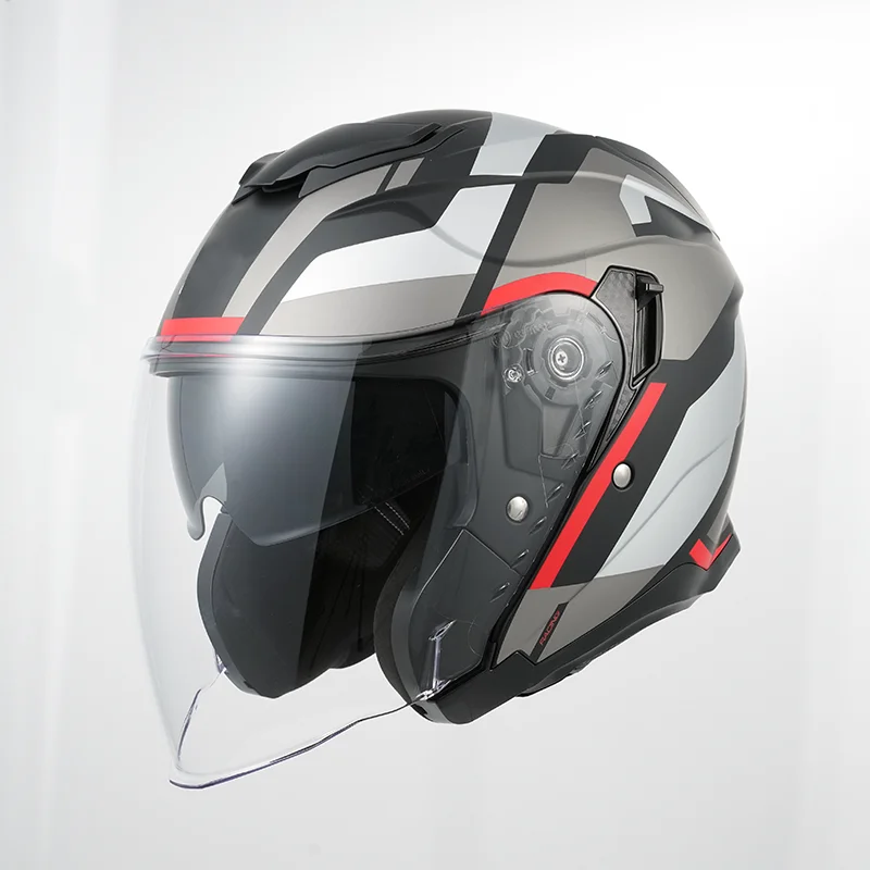 ECE2206 New Model Open Face Motorcycle Helmet Matte Black ABS for Road Riding Homologated