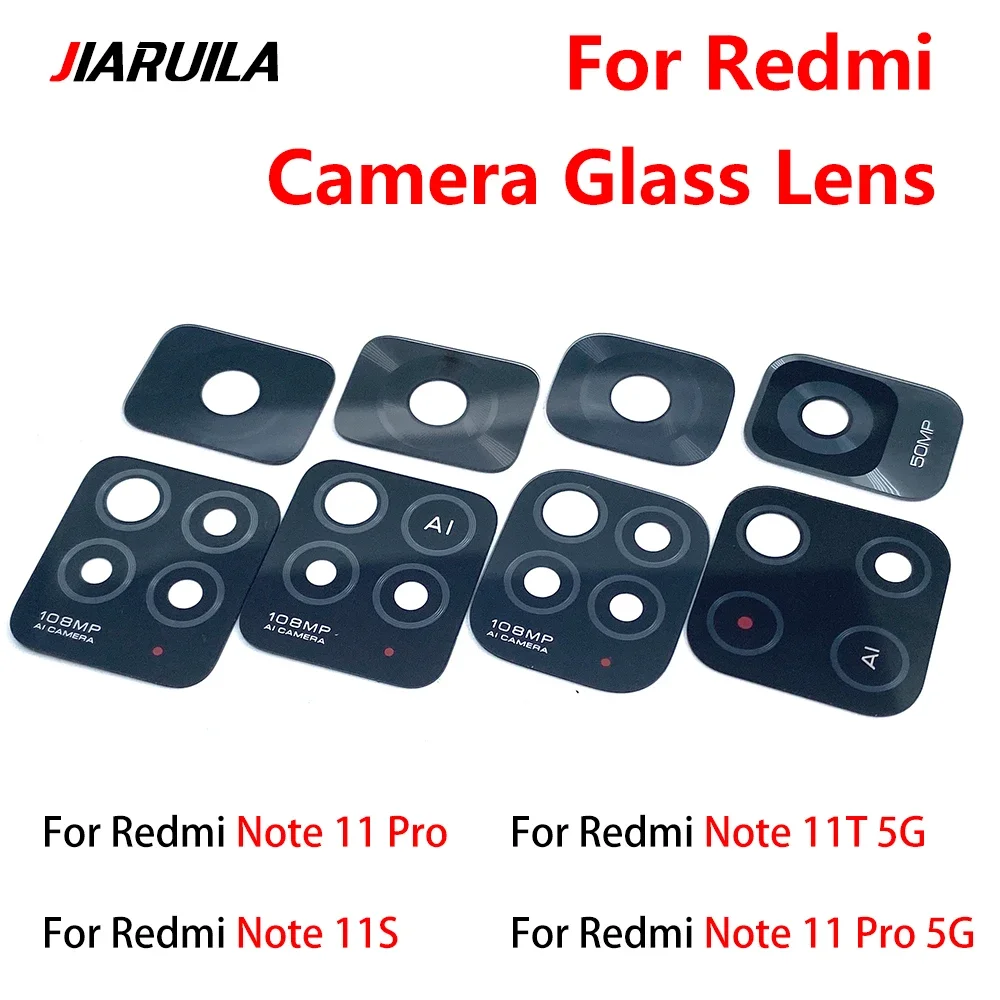 NEW Rear Back Camera Glass Lens For Redmi Note Note 10 Pro 10S 10T 11 Pro Plus 5G 11T 11E 11s 4G Camera Glass With Glue Adhesive