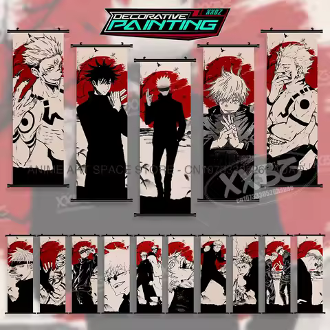 Hot Anime Jujutsu Kaisen Canvas Print Wall Art Hanging Painting Yuji Itadori Figures Home Decoration Scrolls Picture Living Room