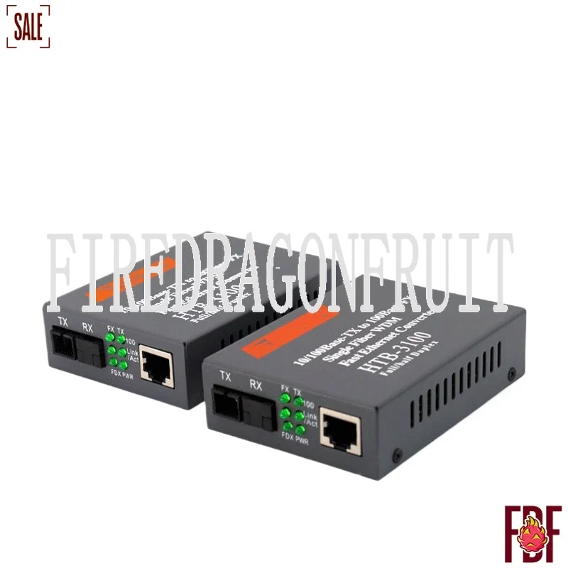 HTB-3100AB-25KM Single Fiber Media Converter 100Mbps Single Mode 1 Pair Factory Wholesale Fiber Optic Transceiver