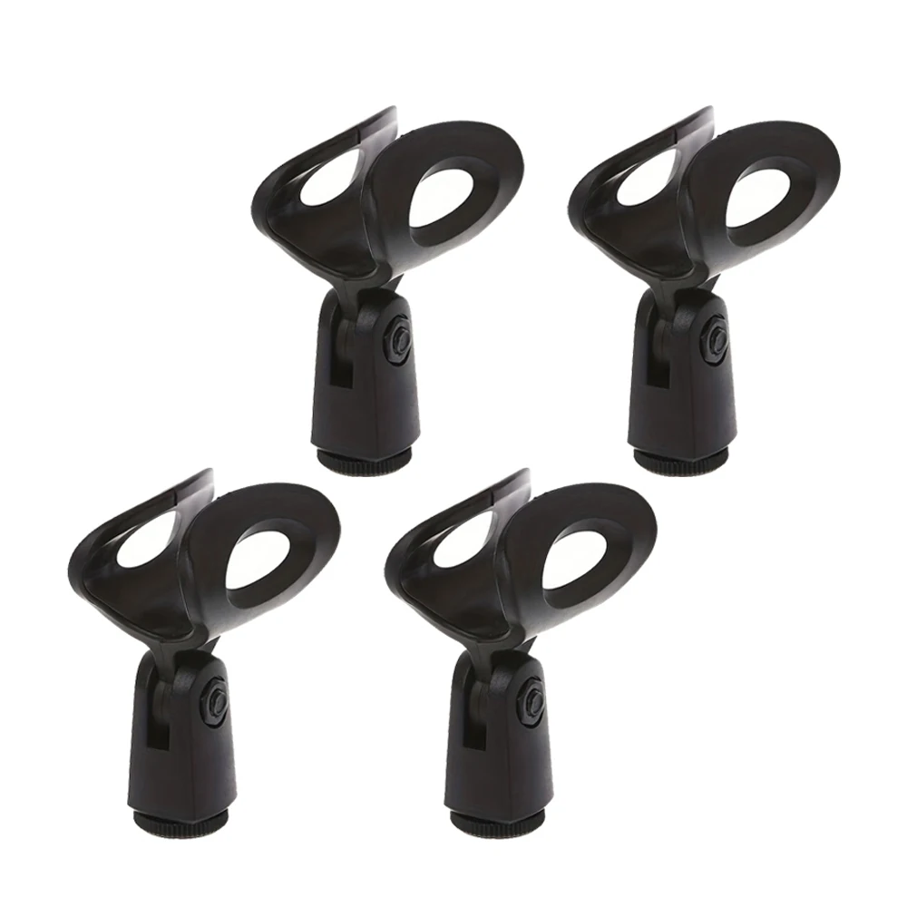 Kit com 4 Clipes Ajustáveis para Microfones de Mesa/Chão, Suporte Universal para Microfone