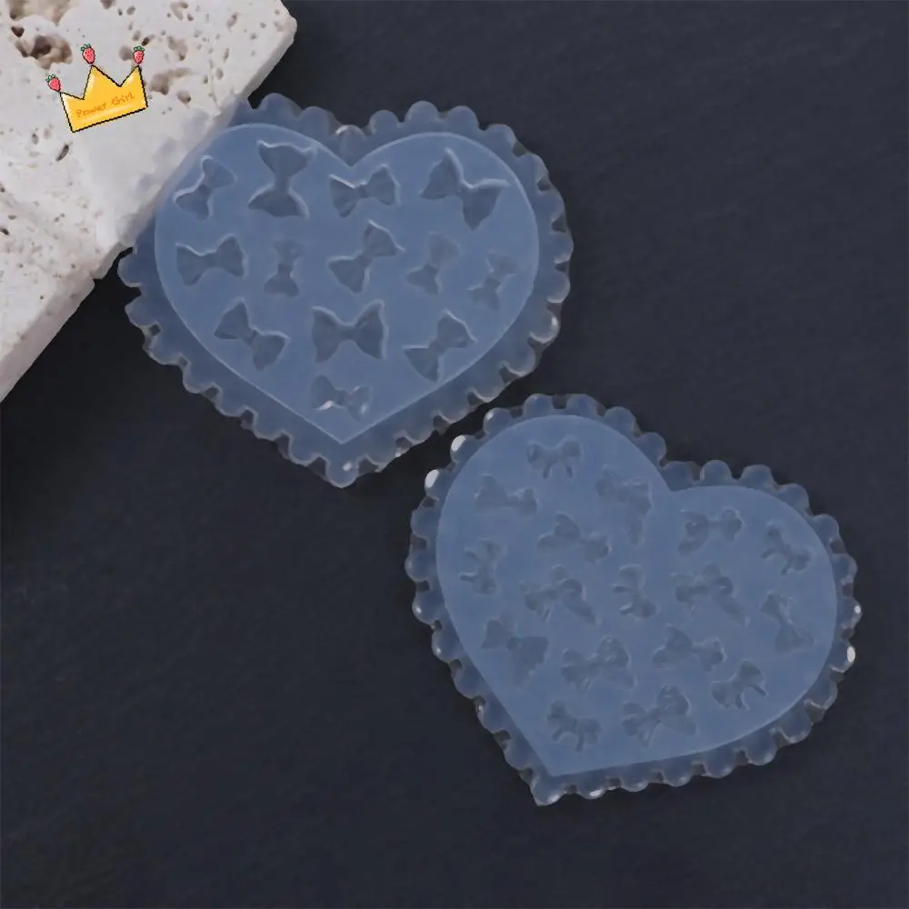 

Elegant Ribbon Bow Heart 3D Transparent DIY Nail Mold Nail Art Templates Stamping Plate Silicone Stencils