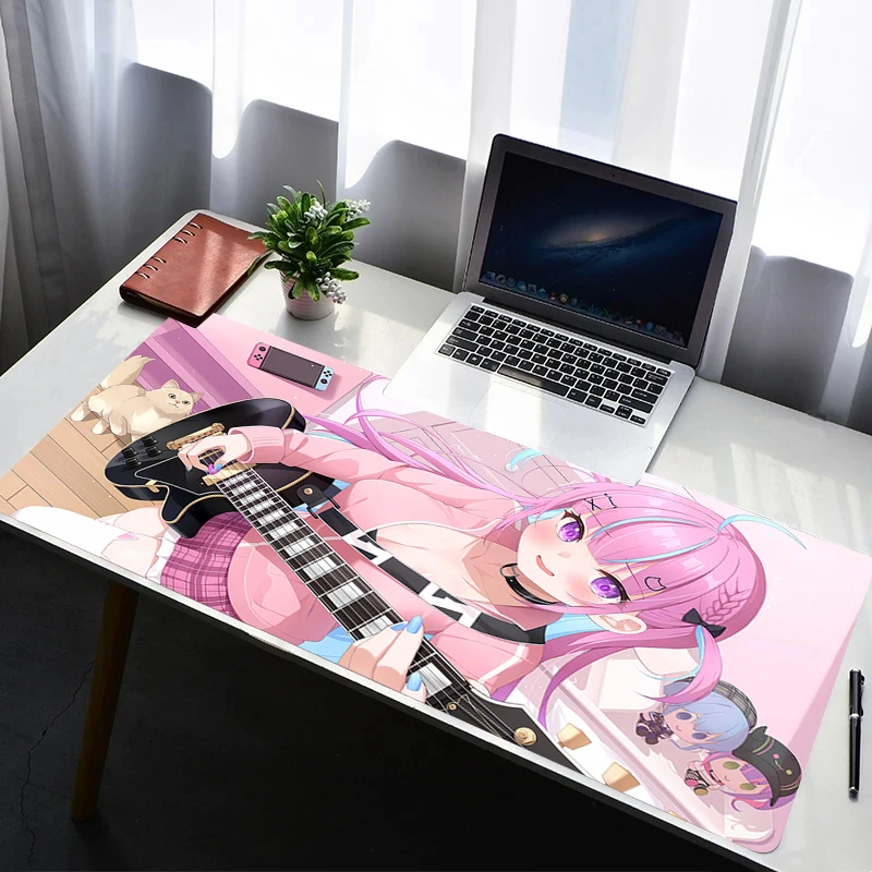 

Mouse Pad Laptop Rubber Extended Desktop Mat Computer Gamer HD Mousepad Hololive Minato Aqua PC Gaming Accessories Keyboard Pad