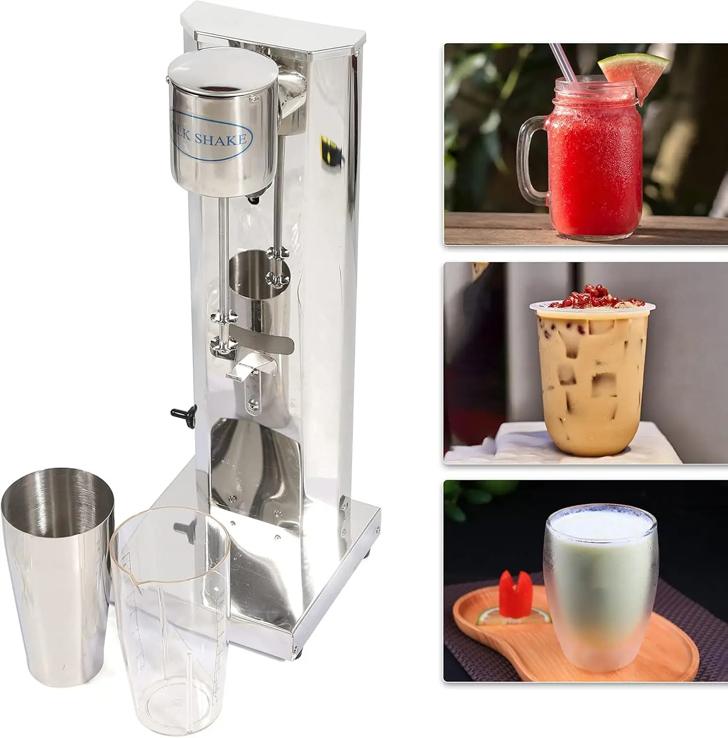 Commercial Milkshake Machine, Electric Single Head Classic Blender, Equipped With 650ml Stainless Steel Milkshake Blender,For Ma