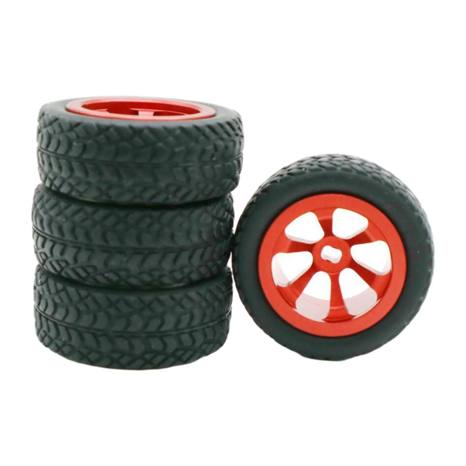 4 Pieces Rubber Tires&Wheel Rims for Wltoys 1/28 K969 K979 RC Car