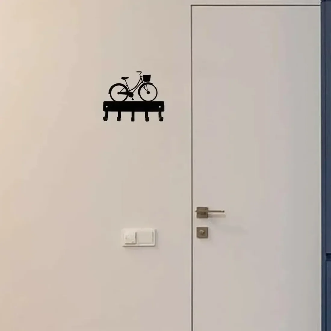 CIFBUY Girls Style Metal Bike Wall Hook Iron Silhouette Rustic Black Hanging Organizer for Keys Daily Items Home Decor Ornament