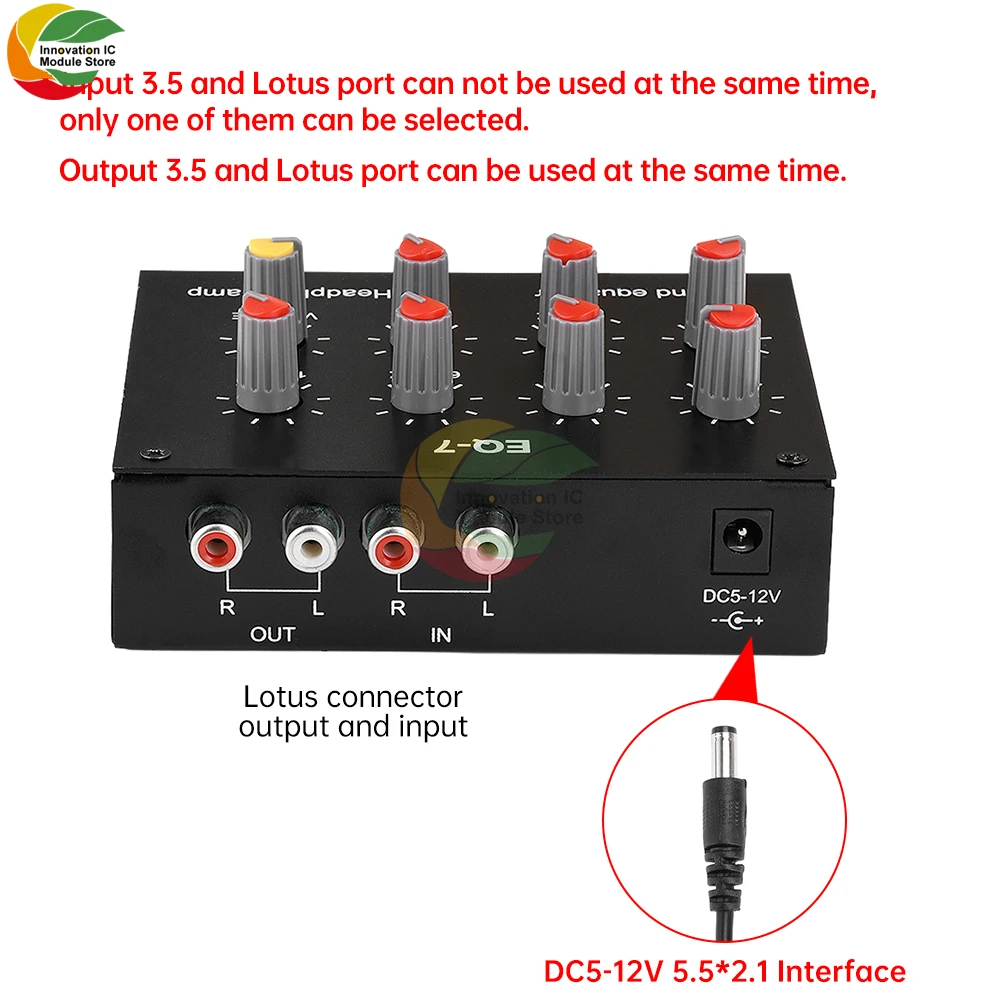 EQ-7 Audio Preamplifier EQ-7 7 Band Equalizer Adjust High School Bass Sound Amplifier Module For Speaker Mobile Phone Computer