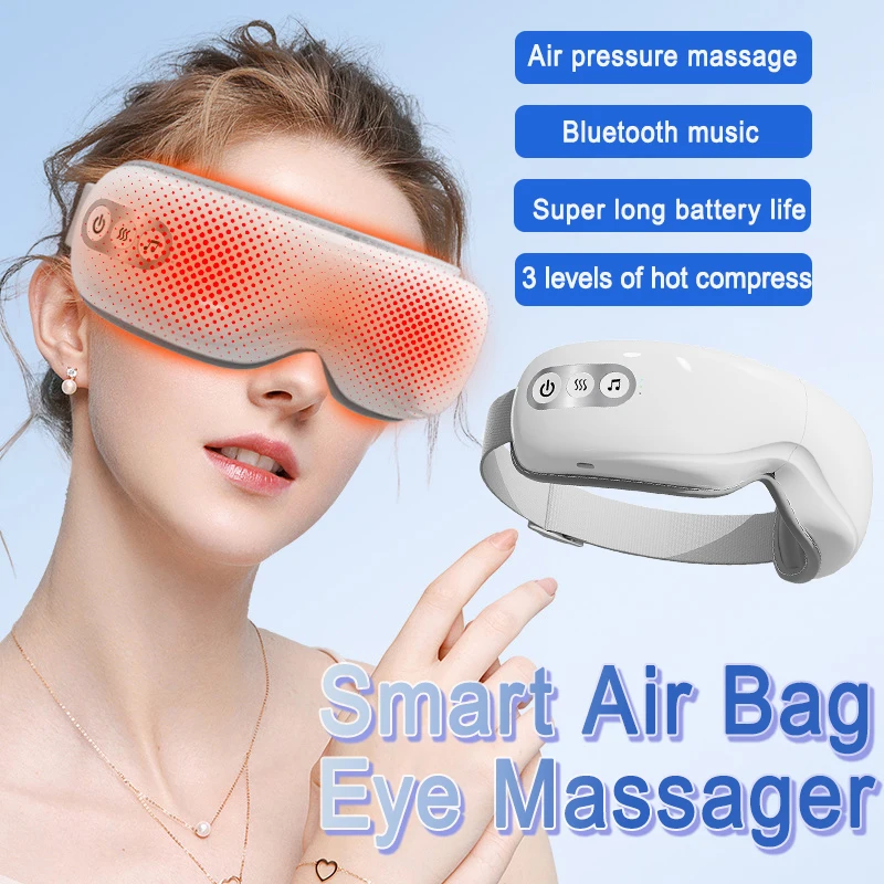 

Smart Airbag Vibration Eye Sleep Massager Foldable Eye Massager Bluetooth Music Eye Massage Glasses With Heat Relax Fatigue