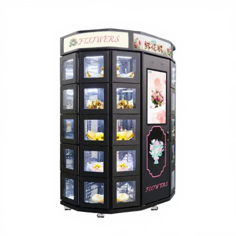 FL Custom 2026 New Flower Vending Machine Auto Door Function Keep Machine Inside Cooler Keep Flower Fresh 24 H Work for Purchase