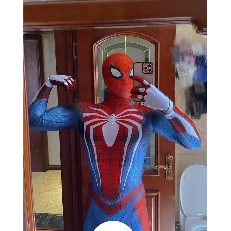 Halloween Spiderman PS4 Game Insomniac Superhero Cosplay Costume Boys Men Bodysuit Zentai Full Body Suit Adult Kids Jumpsuit