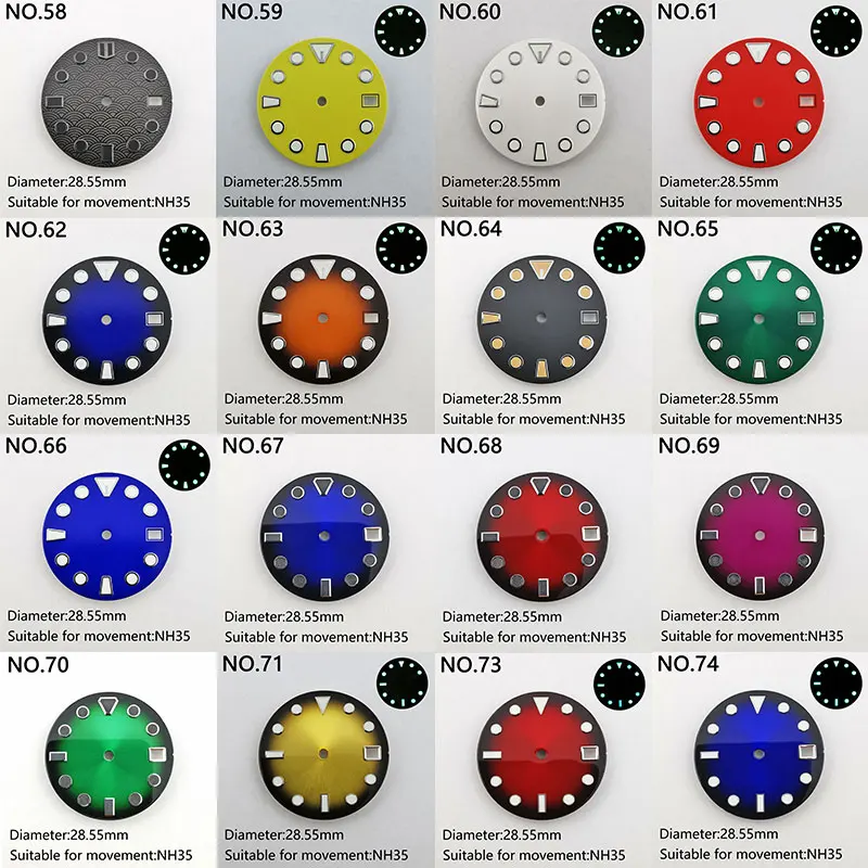 28.5mm/29mm Watch Dial Custom Dial logo Fit NH 35/36 Movement Super Luminous Watch Accessories Part