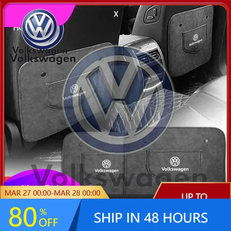 

Emblems For VOLKSWAGEN VW New Jetta VW For Volkswagen PU Leather Car Anti-Kick Mats Auto Seat Back Protector Cover For VW GTI Po