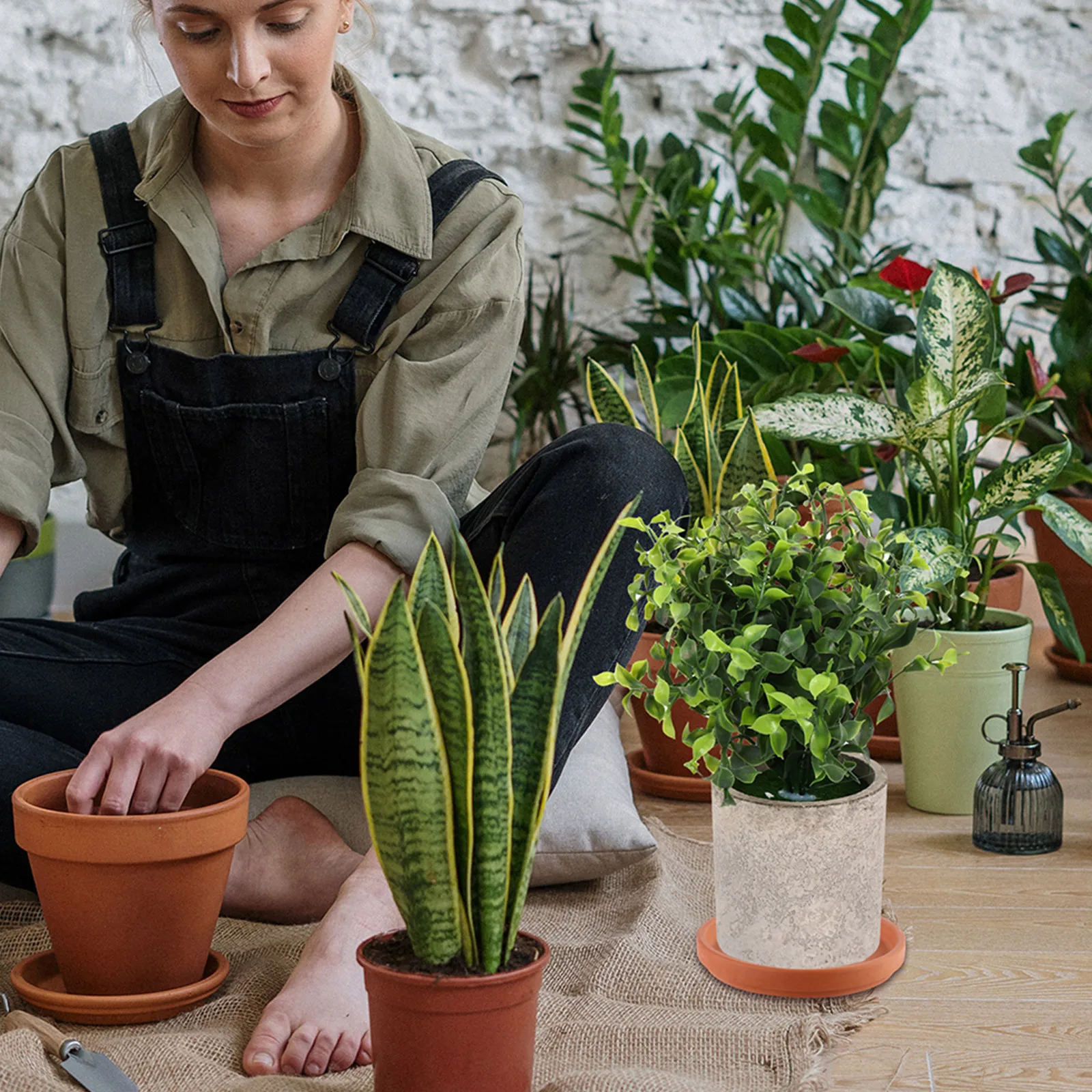 

5Pcs Flower Pot Trays Pottery Plant Saucers Planter Holder Indoor Outdoor Waterproof Floor Protector Gardening Accessories