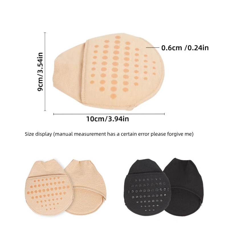 2pieces=1pair Forefoot Socks Anti-Slip Sweat Absorb For High Heel Shoes Pedicure Invisible Pads Pain Of Relief Hot Sale