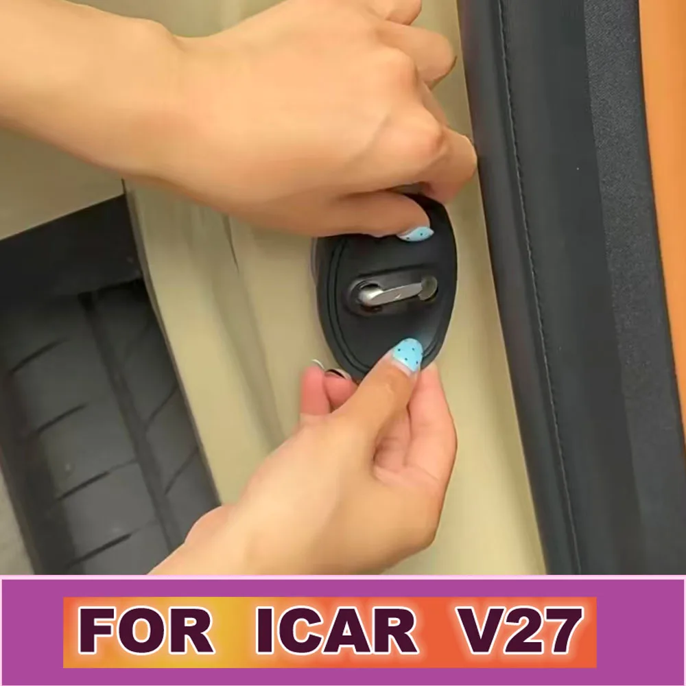 Chery ICAR V27 2026-2027 Car Door Latch Silicone Cover Waterproof Buffer Pad Interior Modification Parts