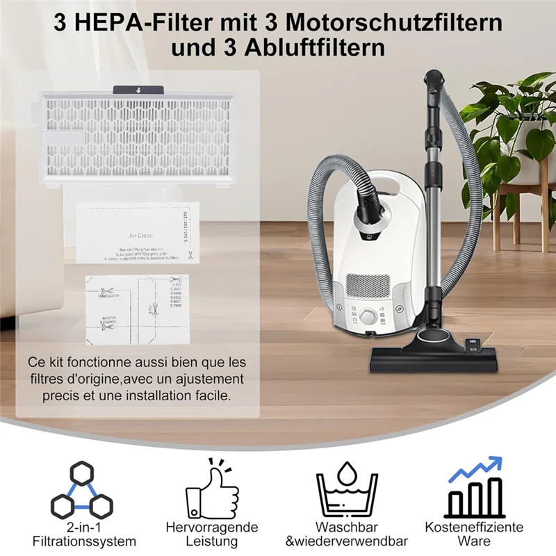 A97G HEPA Filters For  S8340 Filter, Compact C1 & C2, Complete C2 & C3 Filter For  Hepa Airclean 50 Accessories Kit