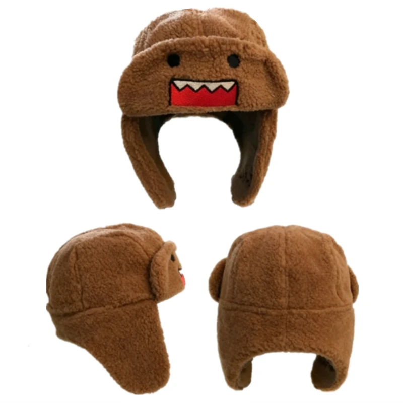 أنيمي دومو كون Ushanka قبعة براون أزياء لطيف الشتاء قبعة للرجال النساء قبعة دافئة Gorras #1