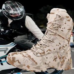Hot Selling Men's Motorcycle Boots, High Top Waterproof And Windproof Riding Shoes, Outdoor Leisure Hiking Boots, Anti Slip Hik