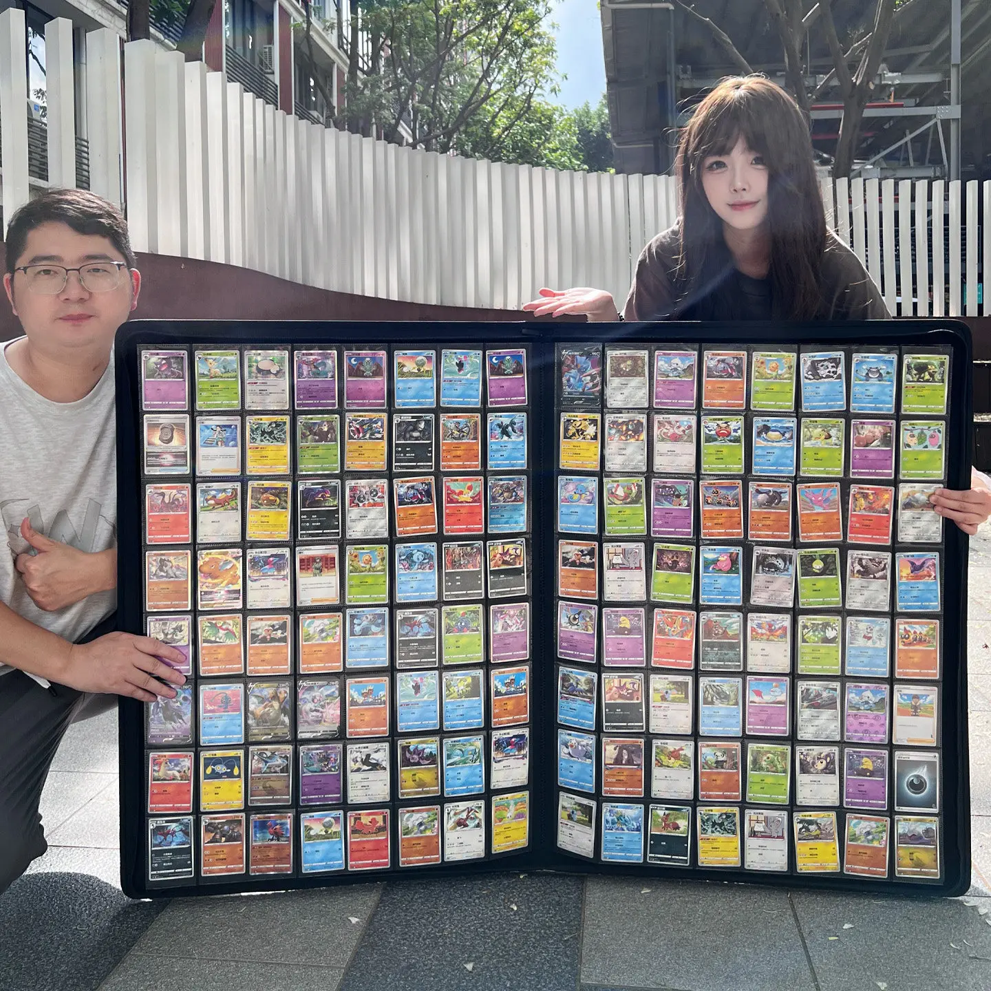 カードバインダー-64グリッド-2304枚収納-ジッパー付き-ブラックアルバム-ポケモン-ptcg-遊戯王-スポーツゲームカード収納-ギフト